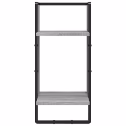 vidaXL Wall Shelf Set 6 Piece with Bars Wall Mounted Shelf Engineered Wood - grey sonoma - Additional view 10