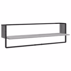 vidaXL Wall Shelf Set 6 Piece with Bars Wall Mounted Shelf Engineered Wood - grey sonoma - Additional view 5