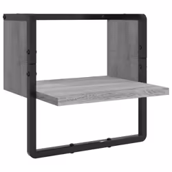 vidaXL Wall Shelf Set 6 Piece with Bars Wall Mounted Shelf Engineered Wood - grey sonoma - Additional view 9