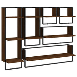 VidaXL 836317 shelve Wood, Metal Brown, Wood