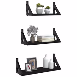 VidaXL 836318 shelve Wood, Metal Black