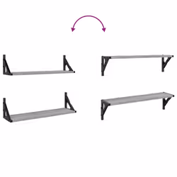 VidaXL 836326 shelve Metal, Wood Grey, Oak - Additional view 8