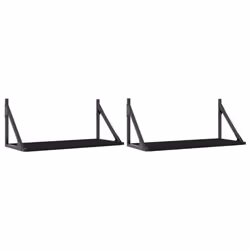 VidaXL 836333, Wood, Metal, Black, 600 mm, 250 mm, 255 mm, 2 pc(s)