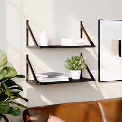VidaXL 836333 shelve Wood, Metal Black