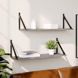 VidaXL 836341 shelve Wood, Metal Grey