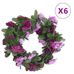 vidaXL Artificial Flower Garlands Fake Flowers Artificial Plants Decor 6 pcs - purple