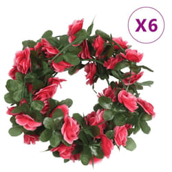 vidaXL Artificial Flower Garlands Fake Flowers Artificial Plants Decor 6 pcs - rose