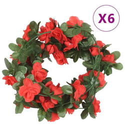 vidaXL Artificial Flower Garlands Fake Flowers Artificial Plants Decor 6 pcs - red