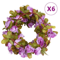 vidaXL Artificial Flower Garlands Fake Flowers Artificial Plants Decor 6 pcs - light purple