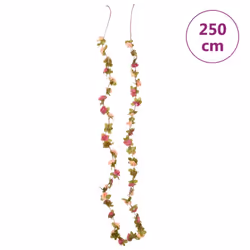 vidaXL Artificial Flower Garlands Fake Flowers Artificial Plants Decor 6 pcs - rose red