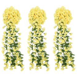 vidaXL Artificial Flower Garlands Fake Flowers Artificial Plants Decor 3 pcs - yellow