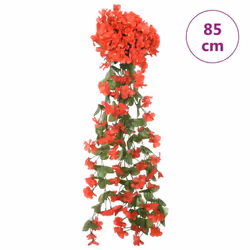 vidaXL Artificial Flower Garlands Fake Flowers Artificial Plants Decor 3 pcs - red