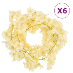 vidaXL Artificial Flower Garlands Fake Flowers Artificial Plants Decor 6 pcs - champagne