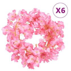 vidaXL Artificial Flower Garlands Fake Flowers Artificial Plants Decor 6 pcs - pink