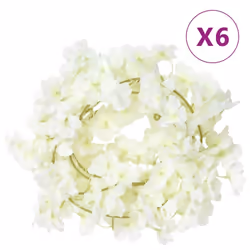 vidaXL Artificial Flower Garlands Fake Flowers Artificial Plants Decor 6 pcs - white