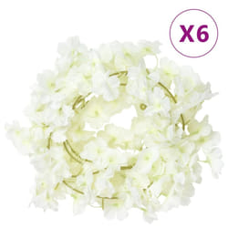 vidaXL Artificial Flower Garlands Fake Flowers Artificial Plants Decor 6 pcs - white