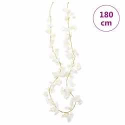 vidaXL Artificial Flower Garlands Fake Flowers Artificial Plants Decor 6 pcs - white