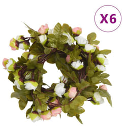 vidaXL Artificial Flower Garlands Fake Flowers Artificial Plants Decor 6 pcs - champagne