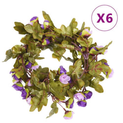 vidaXL Artificial Flower Garlands Fake Flowers Artificial Plants Decor 6 pcs - purple
