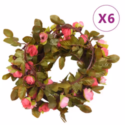 vidaXL Artificial Flower Garlands Fake Flowers Artificial Plants Decor 6 pcs - rose