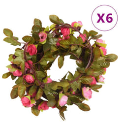 vidaXL Artificial Flower Garlands Fake Flowers Artificial Plants Decor 6 pcs - rose