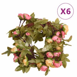 vidaXL Artificial Flower Garlands Fake Flowers Artificial Plants Decor 6 pcs - pink