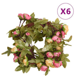 vidaXL Artificial Flower Garlands Fake Flowers Artificial Plants Decor 6 pcs - pink