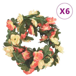 vidaXL Artificial Flower Garlands Fake Flowers Artificial Plants Decor 6 pcs - yellow and green