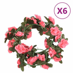 vidaXL Artificial Flower Garlands Fake Flowers Artificial Plants Decor 6 pcs - pink
