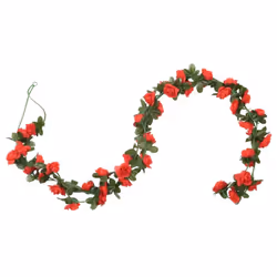 vidaXL Artificial Flower Garlands Fake Flowers Artificial Plants Decor 6 pcs - red