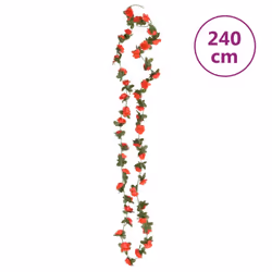 vidaXL Artificial Flower Garlands Fake Flowers Artificial Plants Decor 6 pcs - red