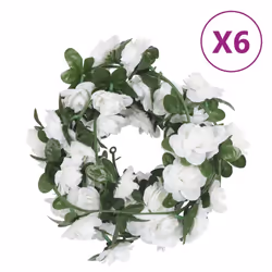 vidaXL Artificial Flower Garlands Fake Flowers Artificial Plants Decor 6 pcs - white