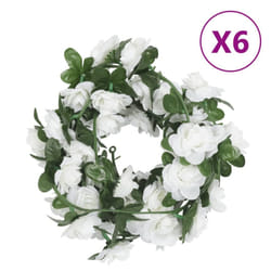 vidaXL Artificial Flower Garlands Fake Flowers Artificial Plants Decor 6 pcs - white