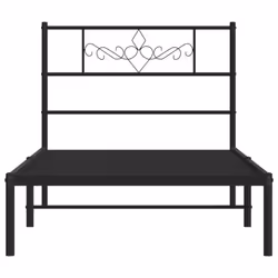 vidaXL Metal Bed Frame with Headboard Mattress Foundation Black 90x200 cm - Additional view 4