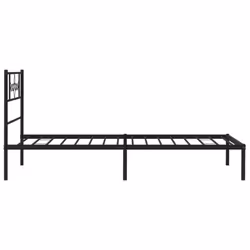 vidaXL Metal Bed Frame with Headboard Mattress Foundation Black 90x200 cm - Additional view 5
