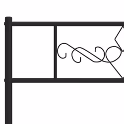 vidaXL Metal Bed Frame with Headboard Mattress Foundation Black 90x200 cm - Additional view 7