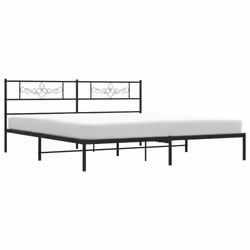 vidaXL Metal Bed Frame with Headboard Bed Base Black 180x200 cm Super King - Additional view 3
