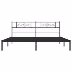 vidaXL Metal Bed Frame with Headboard Bed Base Black 180x200 cm Super King - Additional view 4