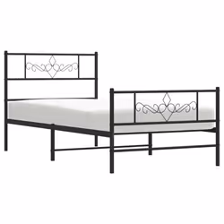 vidaXL Metal Bed Frame Bed Base with Headboard and Footboard Black 80x200 cm - Additional view 2