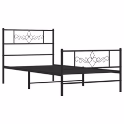 vidaXL Metal Bed Frame Bed Base with Headboard and Footboard Black 80x200 cm - Additional view 4