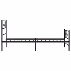 vidaXL Metal Bed Frame Bed Base with Headboard and Footboard Black 80x200 cm - Additional view 5