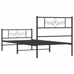 vidaXL Metal Bed Frame Bed Base with Headboard and Footboard Black 80x200 cm - Additional view 6