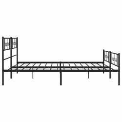 vidaXL Metal Bed Frame Bed Base with Headboard & Footboard Black Super King Size - Additional view 5