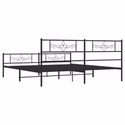vidaXL Metal Bed Frame Bed Base with Headboard & Footboard Black Super King Size - Additional view 6