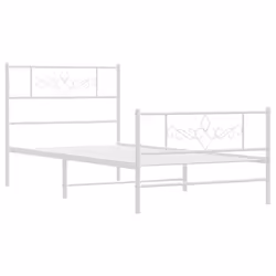 vidaXL Metal Bed Frame Bed Base with Headboard and Footboard White 90x200 cm - Additional view 4