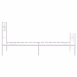 vidaXL Metal Bed Frame Bed Base with Headboard and Footboard White 90x200 cm - Additional view 5