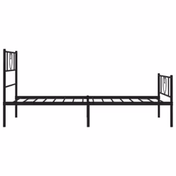 vidaXL Metal Bed Frame with Headboard Bed Base Bedstead Black 90x190 cm Single - black, 90 x 190 cm/with headboard & footboard - Additional view 5