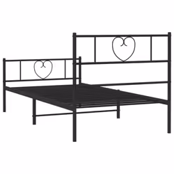 vidaXL Metal Bed Frame with Headboard Bed Base Bedstead Black 90x190 cm Single - black, 90 x 190 cm/with headboard & footboard - Additional view 6
