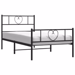 vidaXL Metal Bed Frame with Headboard Bedstead and Footboard Black 100x200 cm - Additional view 2