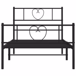 vidaXL Metal Bed Frame with Headboard Bedstead and Footboard Black 100x200 cm - Additional view 4